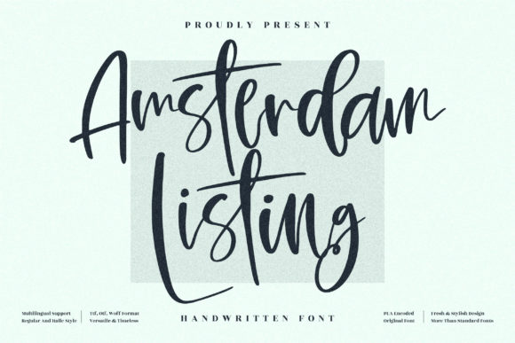 Amsterdam Listing: A Whimsical Script Font for Campaigns