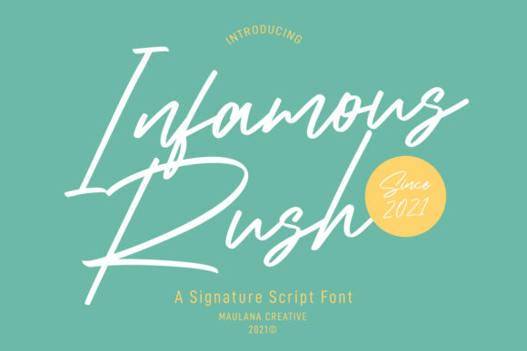 Infamous Rush: A Playful Script Font for Branding